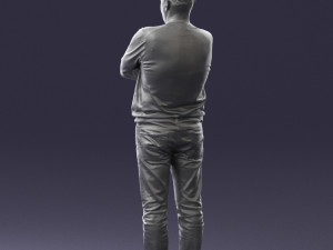 pot bellied man in sweater 0386 3D Model