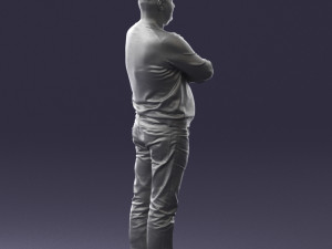 pot bellied man in sweater 0386 3D Model