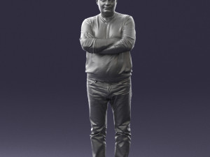 pot bellied man in sweater 0386 3D Model