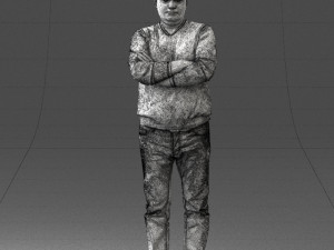pot bellied man in sweater 0386 3D Model