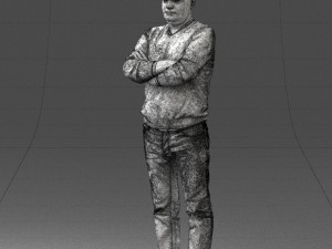 pot bellied man in sweater 0386 3D Model
