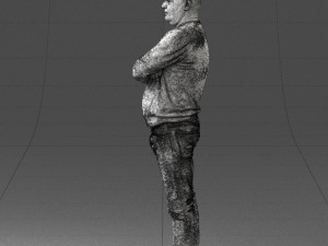 pot bellied man in sweater 0386 3D Model