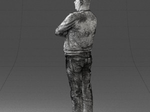 pot bellied man in sweater 0386 3D Model
