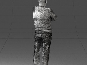 pot bellied man in sweater 0386 3D Model