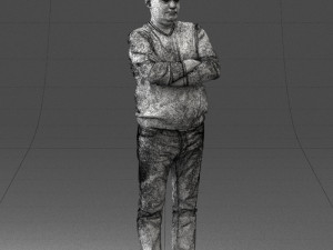 pot bellied man in sweater 0386 3D Model