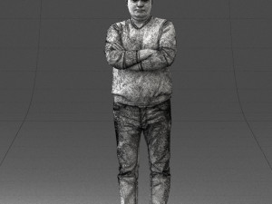 pot bellied man in sweater 0386 3D Model