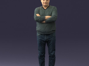 pot bellied man in sweater 0386 3d print ready 3D Print Model