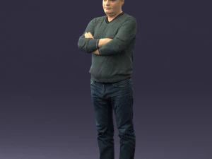 pot bellied man in sweater 0386 3d print ready 3D Print Model