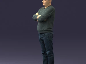 pot bellied man in sweater 0386 3d print ready 3D Print Model