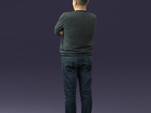 pot bellied man in sweater 0386 3d print ready 3D 프린트 모델