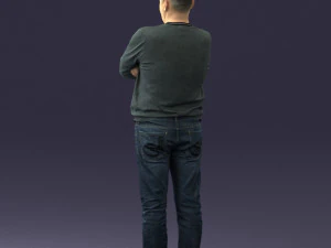 pot bellied man in sweater 0386 3d print ready 3D Print Model