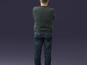 pot bellied man in sweater 0386 3d print ready 3D Print Model