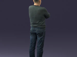 pot bellied man in sweater 0386 3d print ready 3D Print Model