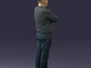 pot bellied man in sweater 0386 3d print ready 3D 프린트 모델