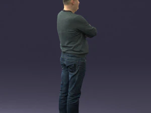 pot bellied man in sweater 0386 3d print ready 3D Print Model