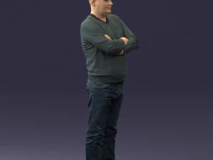 pot bellied man in sweater 0386 3d print ready 3D Print Model