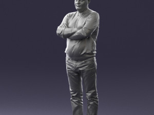 pot bellied man in sweater 0386 3d print ready 3D 프린트 모델