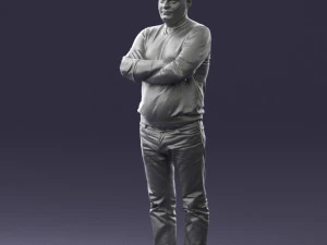 pot bellied man in sweater 0386 3d print ready 3D Print Model