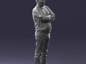 pot bellied man in sweater 0386 3d print ready 3D 프린트 모델