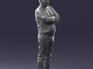 pot bellied man in sweater 0386 3d print ready 3D Print Model