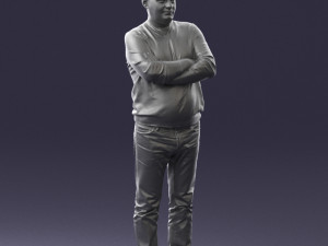 pot bellied man in sweater 0386 3d print ready 3D 프린트 모델