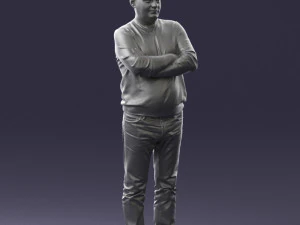pot bellied man in sweater 0386 3d print ready 3D Print Model