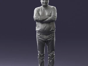 pot bellied man in sweater 0386 3d print ready 3D Print Model