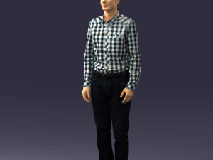 man in plaid shirt 0385 3D Model