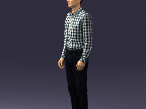 man in plaid shirt 0385 3D Модель