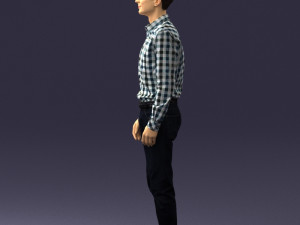 man in plaid shirt 0385 3D Модель