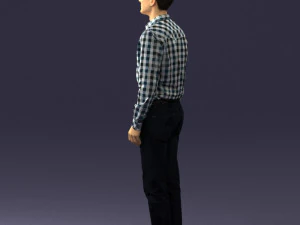 man in plaid shirt 0385 3D Model