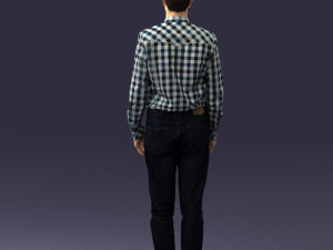 man in plaid shirt 0385 3D Модель
