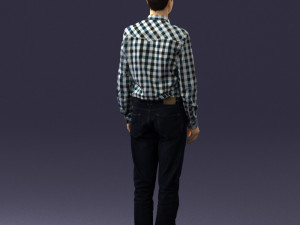 man in plaid shirt 0385 3D Модель