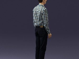man in plaid shirt 0385 3D Модель
