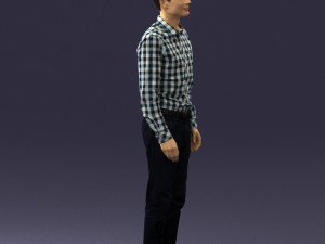 man in plaid shirt 0385 3D Модель