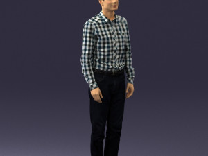 man in plaid shirt 0385 3D Модель
