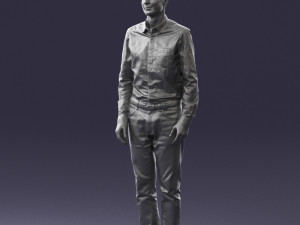 man in plaid shirt 0385 3D Модель