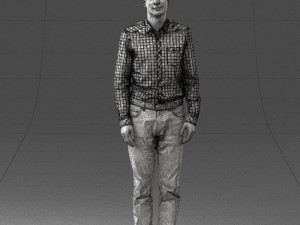 man in plaid shirt 0385 3D Модель