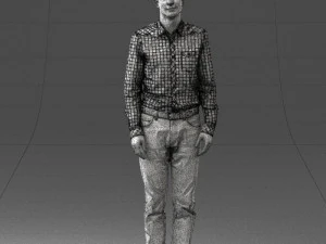 man in plaid shirt 0385 3D Model