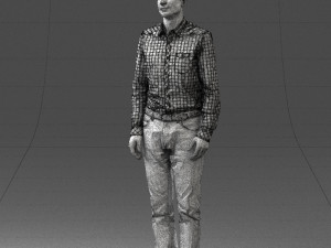 man in plaid shirt 0385 3D Модель