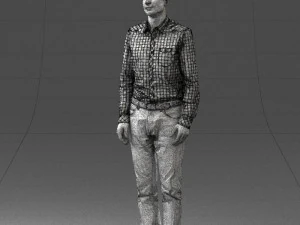 man in plaid shirt 0385 3D Model