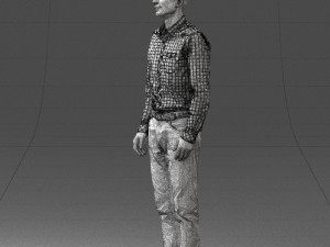 man in plaid shirt 0385 3D Модель