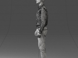 man in plaid shirt 0385 3D Модель