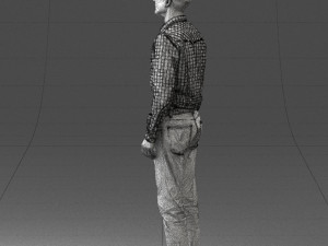 man in plaid shirt 0385 3D Модель
