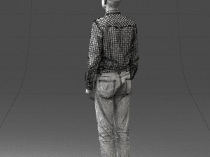 man in plaid shirt 0385 3D Модель