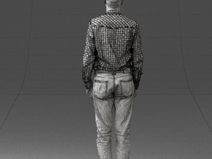 man in plaid shirt 0385 3D Модель