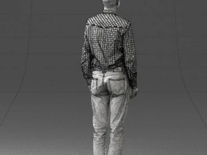 man in plaid shirt 0385 3D Model