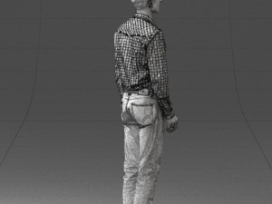 man in plaid shirt 0385 3D Модель