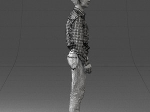 man in plaid shirt 0385 3D Модель