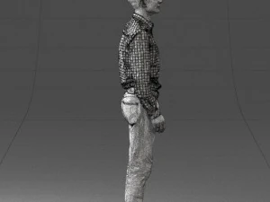 man in plaid shirt 0385 3D Model
